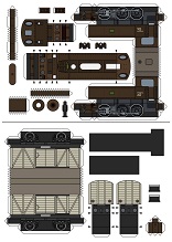 ocuklar iin hazr model Tren maketi ablonu, paper craft model